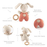 Przytulanka z pozytywką Muślinowy Króliczek maskotka dla dzieci sigikid - 3