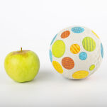 Piłka dla dzieci kauczukowa  szara w kółka 12 cm sigikid - 3