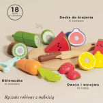 Drewniane warzywa i owoce zestaw do krojenia, zabawa w gotowanie, Le Toy Van - 2