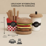 Drewniany zestaw 3w1 hamburger frytki napój, zabawka dla dzieci, Le Toy Van - 5