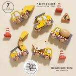 Drewniane pojazdy budowlane zestaw, zabawka samochody dla dzieci Le Toy Van - 2