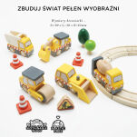 Drewniane pojazdy budowlane zestaw, zabawka samochody dla dzieci Le Toy Van - 4
