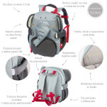 Plecak dla dzieci szary Słoń akcesoria dla przedszkolaka wyprawka sigikid - 3