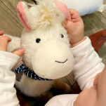 Pierwsza przytulanka patchworkowa Lama 29cm maskotka dla dzieci sigikid - 12