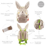 Plecak dla dzieci szary Królik akcesoria przedszkolaka wyprawka sigikid - 3