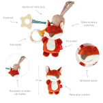 Zabawka rozwojowa zawieszka Lisek grzechotka gryzaczek piszczałka sigikid - 2