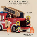 Drewniany wóz strażacki zestaw z figurkami straż pożarna zabawka Le Toy Van - 2