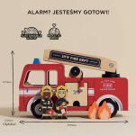 Drewniany wóz strażacki zestaw z figurkami straż pożarna zabawka Le Toy Van - 6