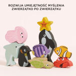 Drewniane figurki rybki, zabawka edukacyjna układanka dla dzieci Le Toy Van - 3