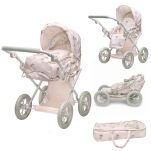 Wózek dla lalek 3 w 1 gondola spacerówka nosidełko zabawka Lillan & Friends - 4