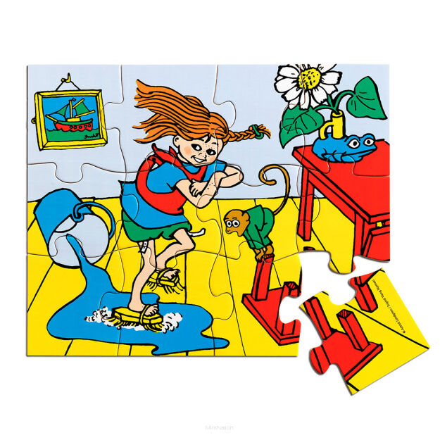 Drewniane puzzle Pippi Langstrumpf 12 szt. edukacyjna zabawka dla dzieci