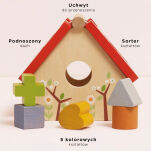 Drewniany sorter kształtów domek dla ptaków, zabawka edukacyjna, Le Toy Van - 2