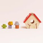 Drewniany sorter kształtów domek dla ptaków, zabawka edukacyjna, Le Toy Van - 4