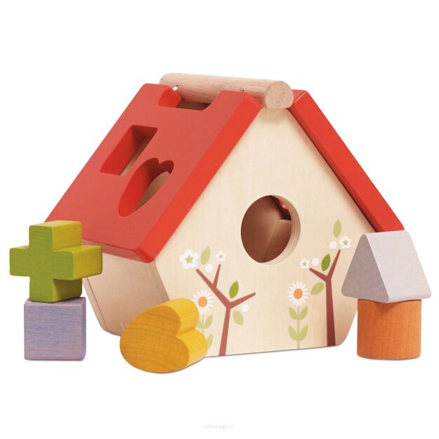 Drewniany sorter kształtów domek dla ptaków, zabawka edukacyjna, Le Toy Van
