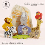 Drewniane figurki zwierzątka afrykańskie, zabawka układanka, Le Toy Van - 2