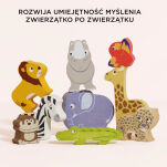 Drewniane figurki zwierzątka afrykańskie, zabawka układanka, Le Toy Van - 3