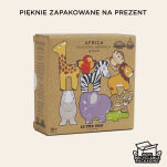 Drewniane figurki zwierzątka afrykańskie, zabawka układanka, Le Toy Van - 6