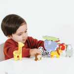 Drewniane figurki zwierzątka afrykańskie, zabawka układanka, Le Toy Van - 7