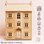 Naturalny drewniany domek dla lalek, zabawka dla dzieci, lalki, Le Toy Van - 4