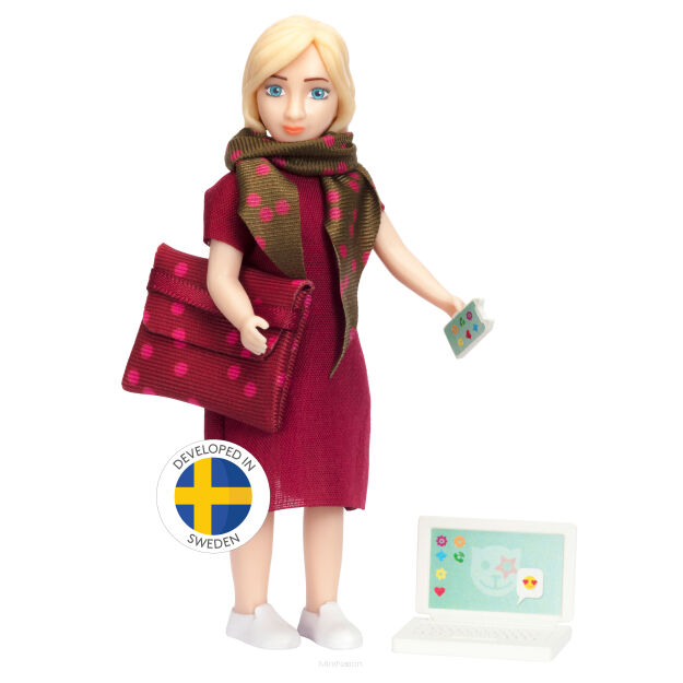 Lalka Mama Lundby z Komputerem