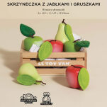 Drewniane jabłka i gruszki w skrzynce, zabawka dla dzieci, sklep Le Toy Van - 3