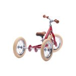 Pierwszy rowerek trójkołowy dziecięcy biegowy 2w1 czerwony matowy Trybike vintage 3wheeler - 2