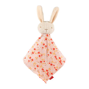 Pierwsza przytulanka komforter bawełniany Króliczek różowy 32 cm sigikid
