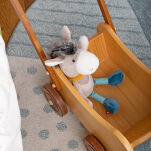 Pierwsza przytulanka pastelowy Osiołek 31cm patchworkowa zabawka sigikid - 11