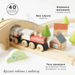 Drewniana kolejka zestaw 40 elementów, tory, pociąg, zabawka, Le Toy Van - 2