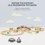 Drewniana kolejka zestaw 40 elementów, tory, pociąg, zabawka, Le Toy Van - 4