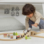 Drewniana kolejka zestaw 40 elementów, tory, pociąg, zabawka, Le Toy Van - 3